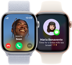 שיחה נכנסת ל-Apple Watch Series 10 והודעה נכנסת ל-Apple Watch Series 10 אחר