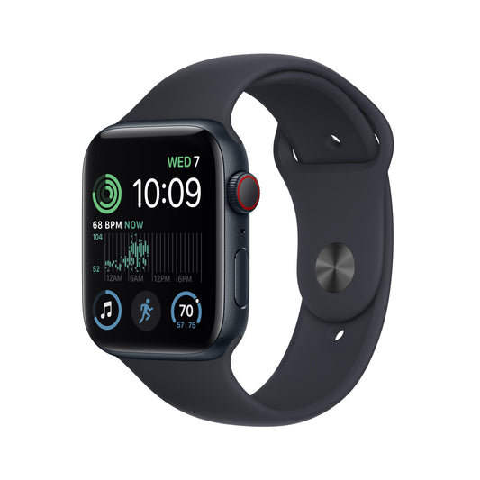 Apple Watch SE GPS + Cellular 44mm Midnight Aluminum Case with Midnight Sport Band - M/L