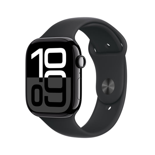 Apple Watch Series 10 GPS + Cellular de 46 mm con caja de aluminio negro azabache y correa deportiva negra - Talla S/M