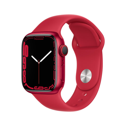 Apple Watch Series 7 GPS + Cellular, caja de aluminio (PRODUCT)RED de 41 mm con correa deportiva (PRODUCT)RED - Estándar