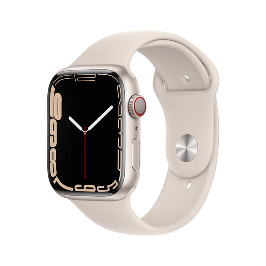 Apple Watch Series 7 GPS + Cellular, caja de aluminio Starlight de 45 mm con correa deportiva Starlight - Estándar