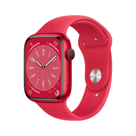 Apple Watch Series 8 GPS de 45 mm con caja de aluminio (PRODUCT)RED y correa deportiva (PRODUCT)RED - M/L