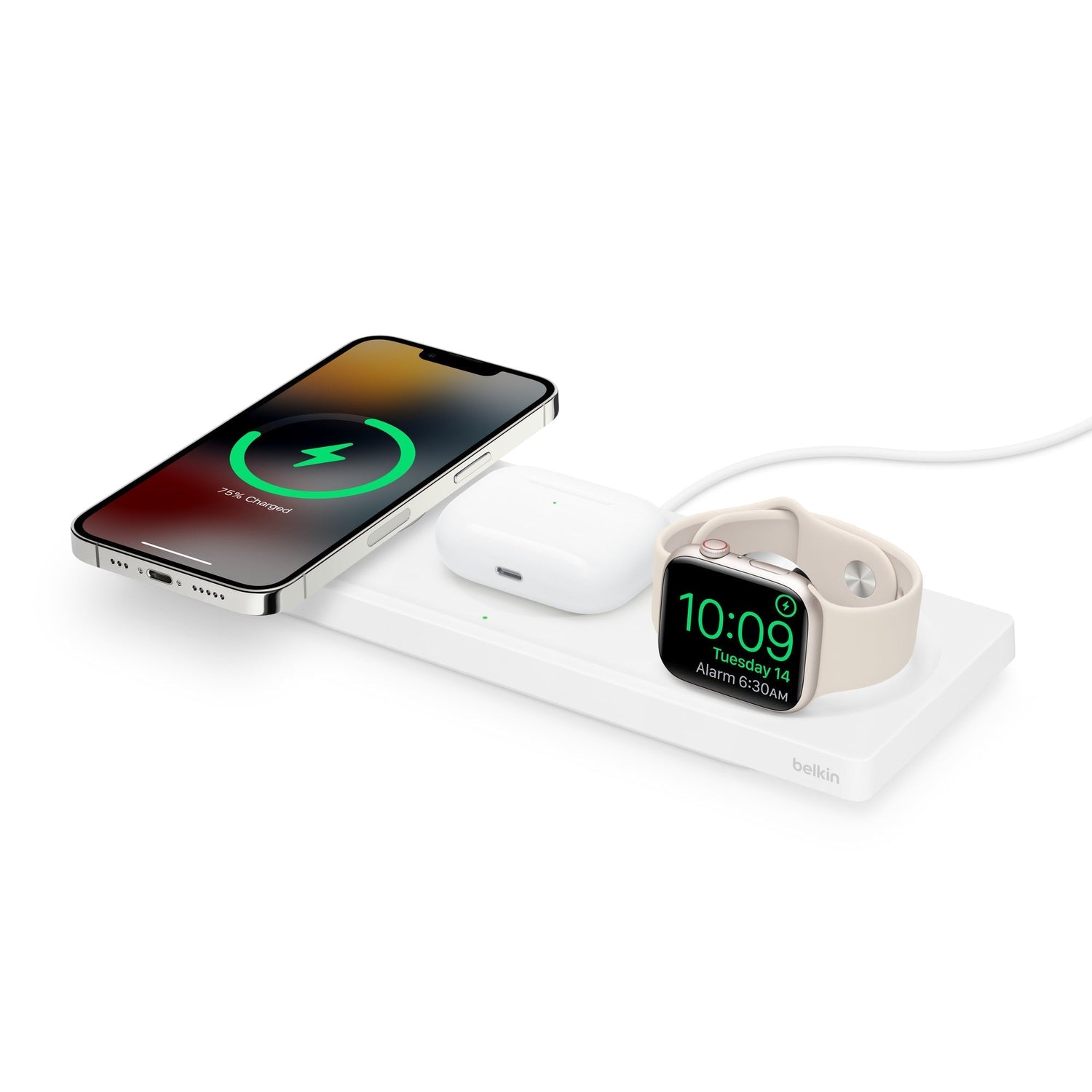 Belkin BOOST↑CHARGE™ PRO 3-in-1 Wireless Charging Pad with MagSafe - White