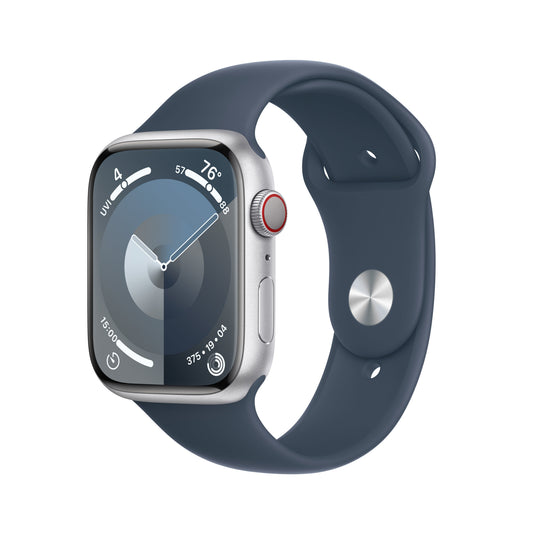 Apple_Watch_Series_9_LTE_45mm_Silver_Aluminum_Storm_Blue_Sport_Band_PDP_Image_Position-1__en-US