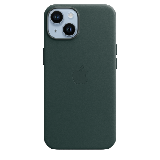 Funda de piel con MagSafe para iPhone 14 - Verde bosque
