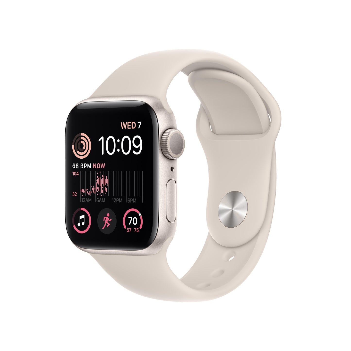 Apple Watch SE GPS de 40 mm con caja de aluminio Starlight y correa deportiva Starlight (talla M/L)