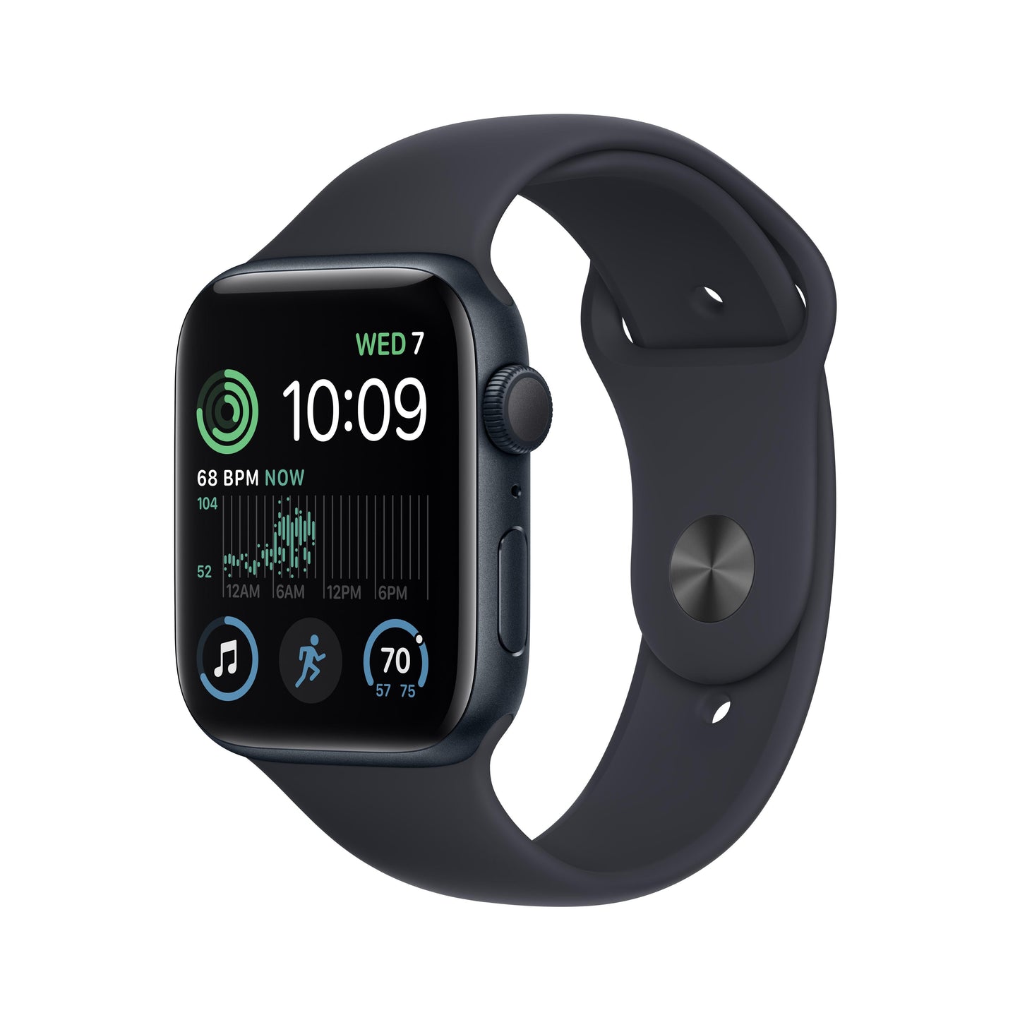 Apple Watch SE GPS 44mm Midnight Aluminum Case with Midnight Sport Band - M/L