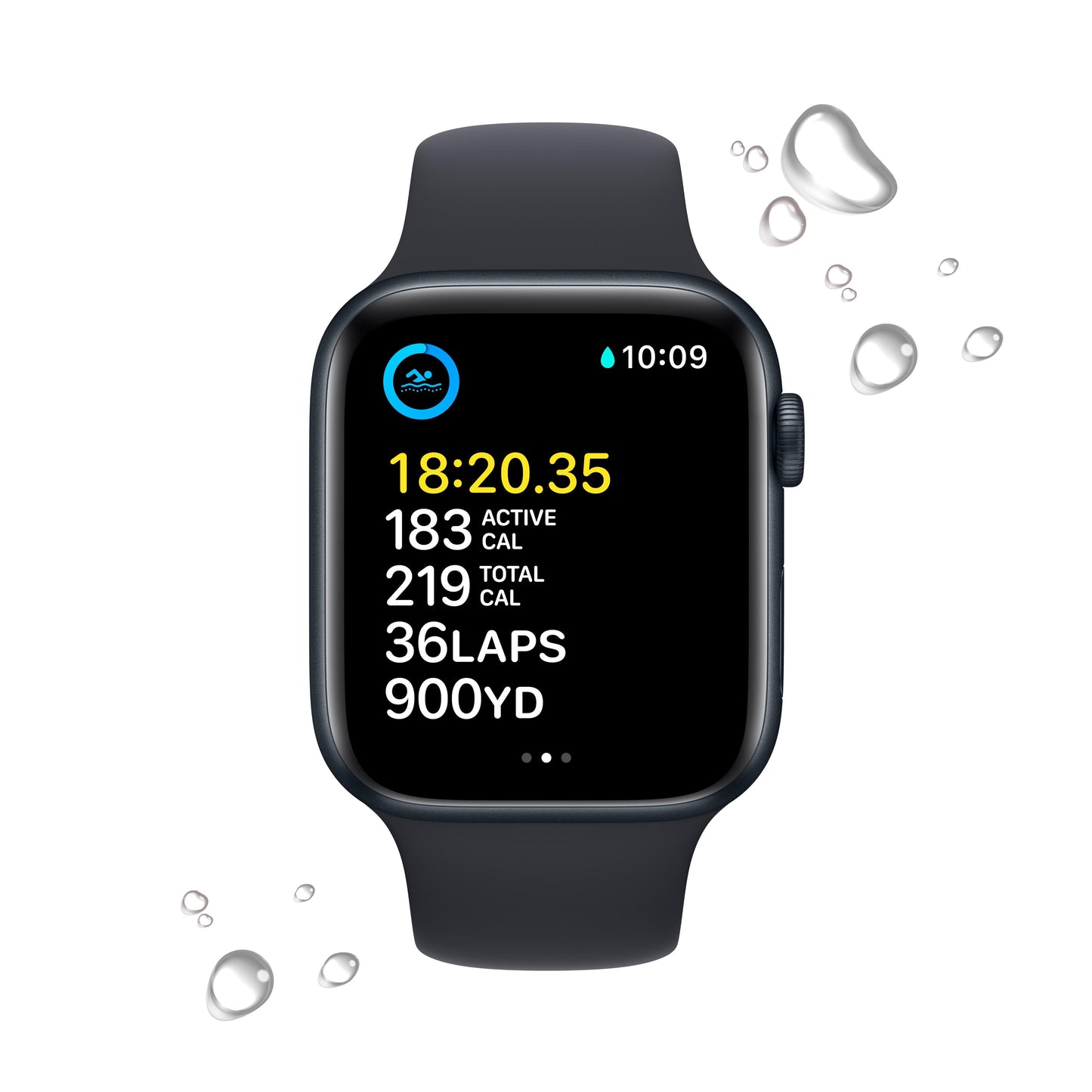 Apple Watch SE GPS 44mm Midnight Aluminum Case with Midnight Sport Band - M/L