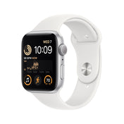 Apple Watch SE GPS 44mm Silver Aluminum Case with White Sport Band - M/L
