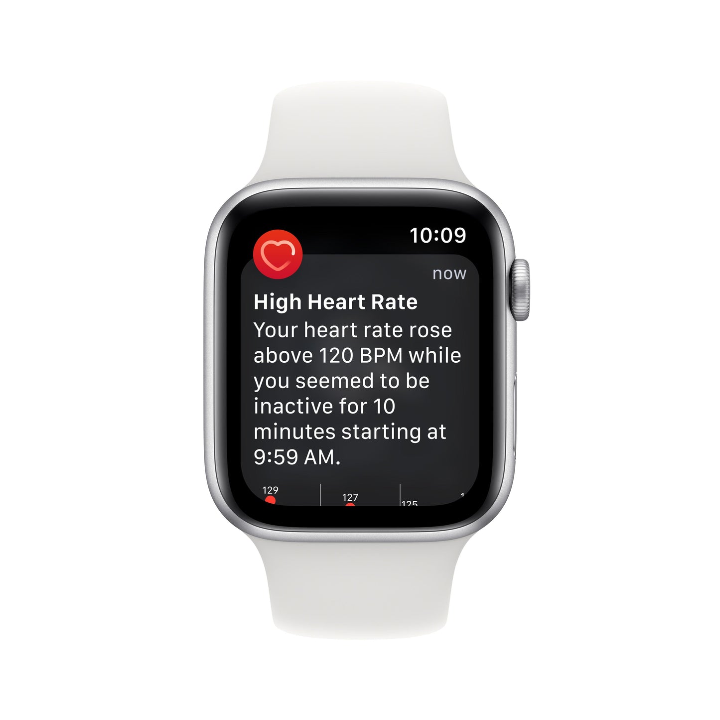 Apple Watch SE GPS 44mm Silver Aluminum Case with White Sport Band - S/M