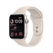 Apple Watch SE GPS de 44 mm con caja de aluminio Starlight y correa deportiva Starlight (talla M/L)