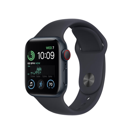 Apple Watch SE GPS + Cellular 40mm Midnight Aluminum Case with Midnight Sport Band - M/L