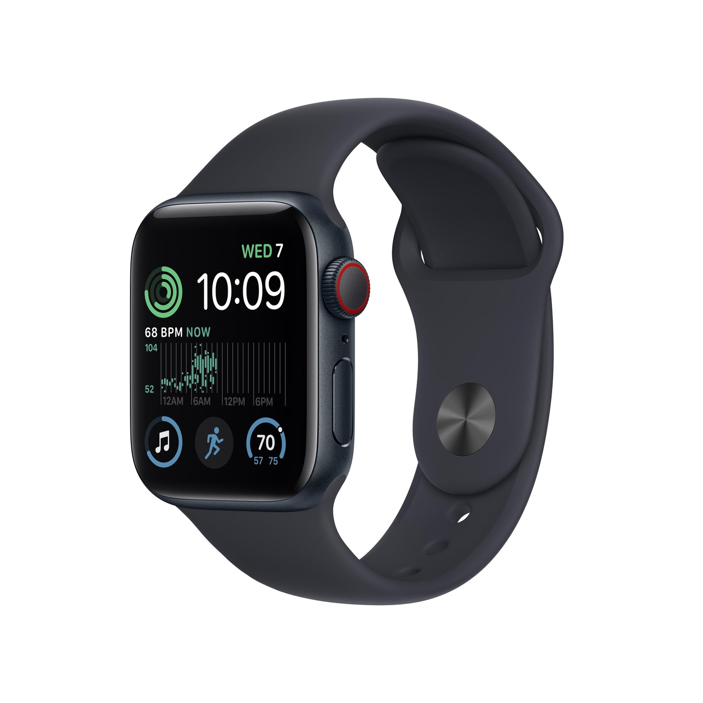 Apple Watch SE GPS + Cellular 40mm Midnight Aluminum Case with Midnight Sport Band - S/M