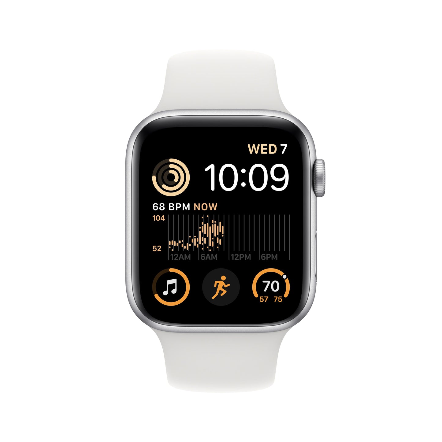 Apple Watch SE GPS + Cellular 44mm Silver Aluminum Case with White Sport Band - M/L