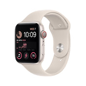 Apple Watch SE GPS + Cellular de 44 mm con caja de aluminio Starlight y correa deportiva Starlight (talla M/L)