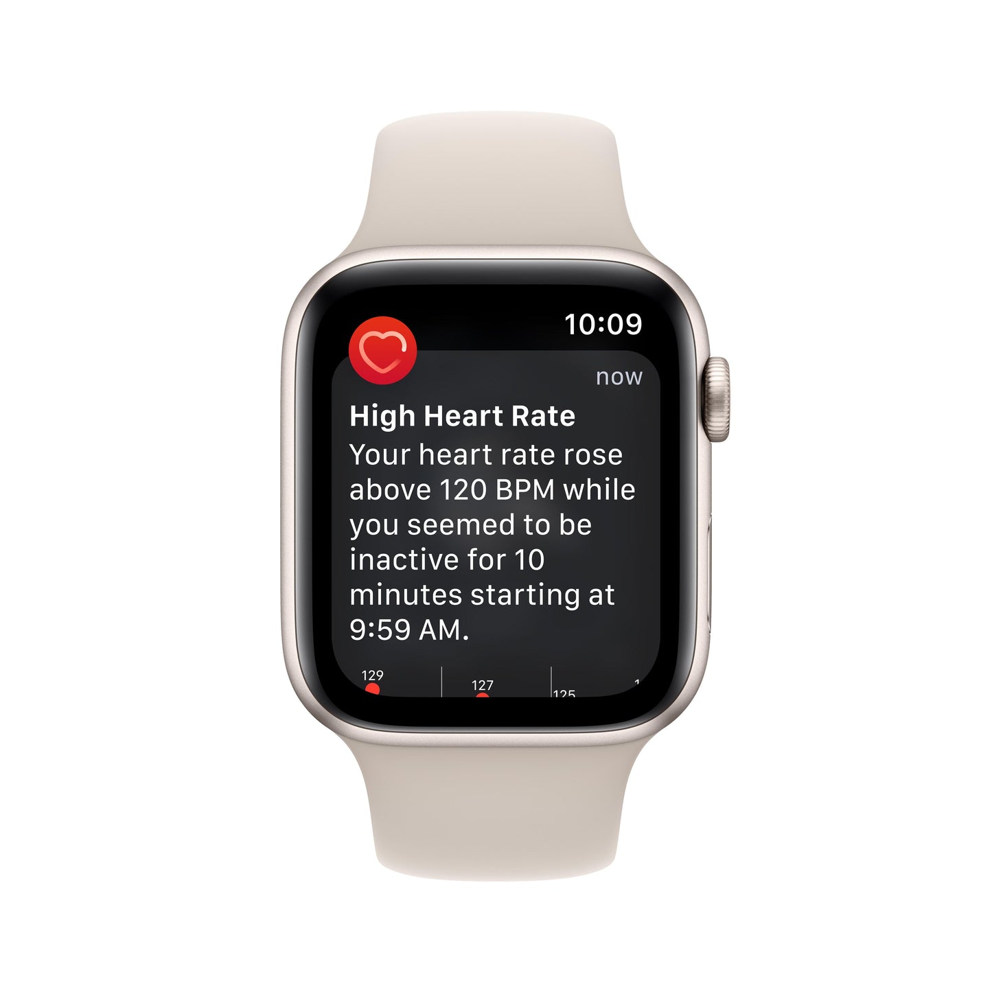 Apple Watch SE GPS + Cellular de 44 mm con caja de aluminio Starlight y correa deportiva Starlight (talla pequeña/mediana)