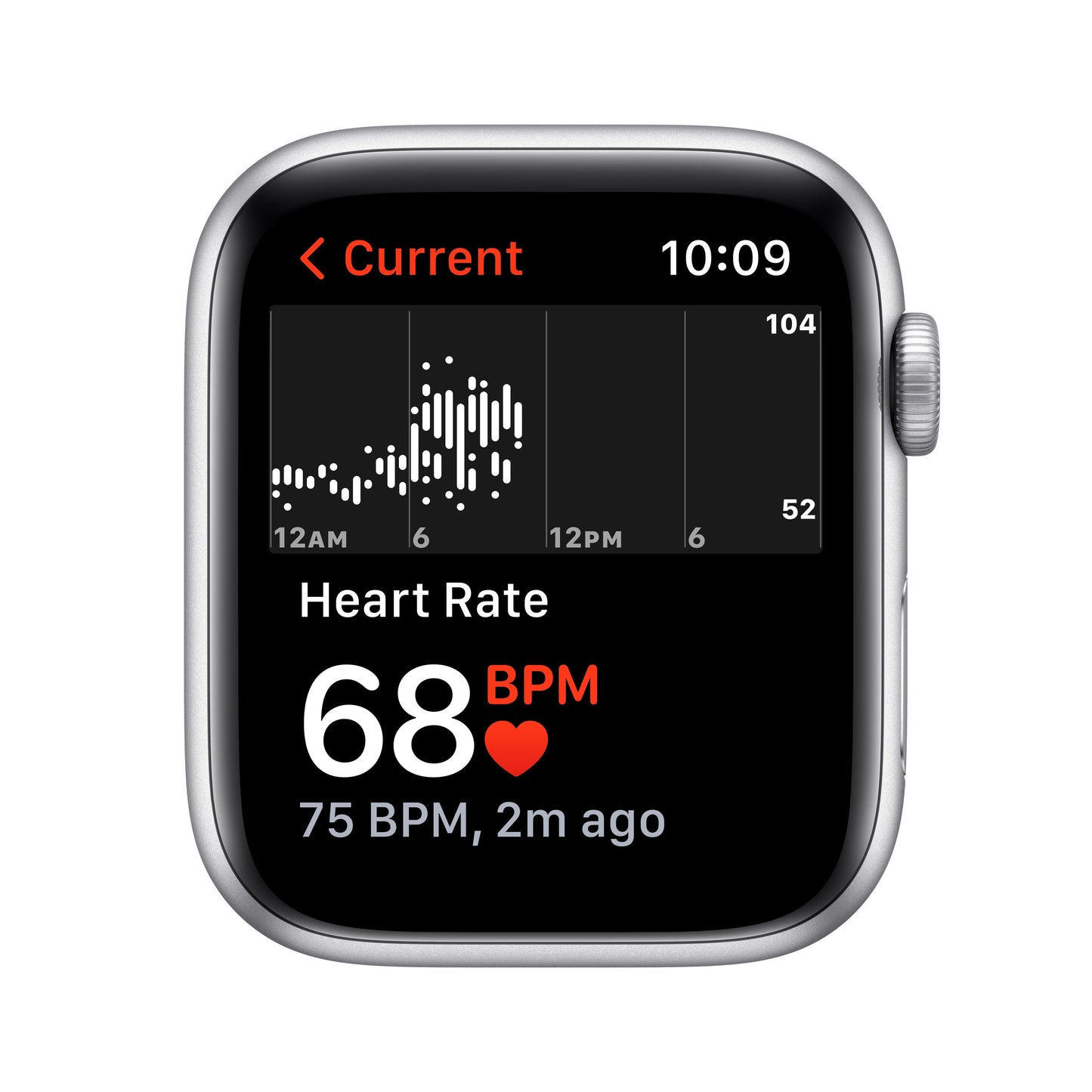 Apple Watch Nike SE GPS, 44mm Silver Aluminum Case with Pure Platinum/Black Nike Sport Band - Regular