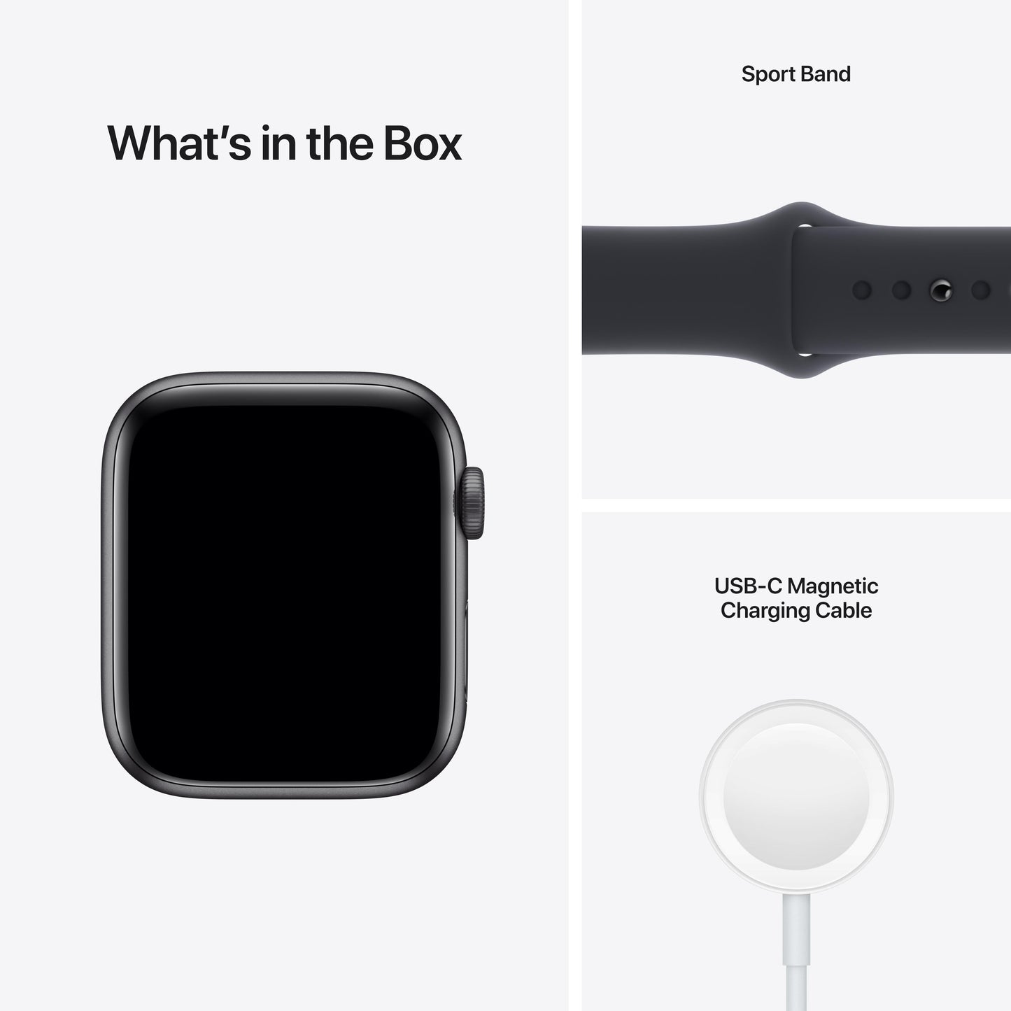 Apple Watch SE GPS, 44mm Space Gray Aluminum Case with Midnight Sport Band - Regular