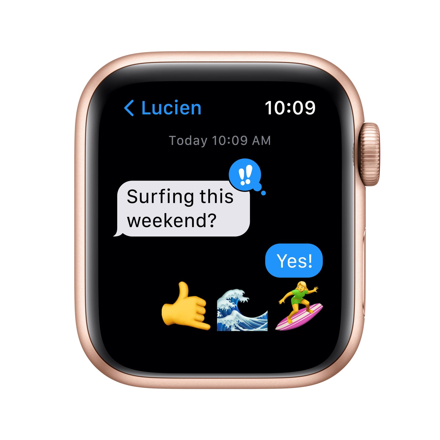 Apple Watch SE GPS + Cellular, caja de aluminio dorado de 40 mm con correa deportiva color maíz/blanco