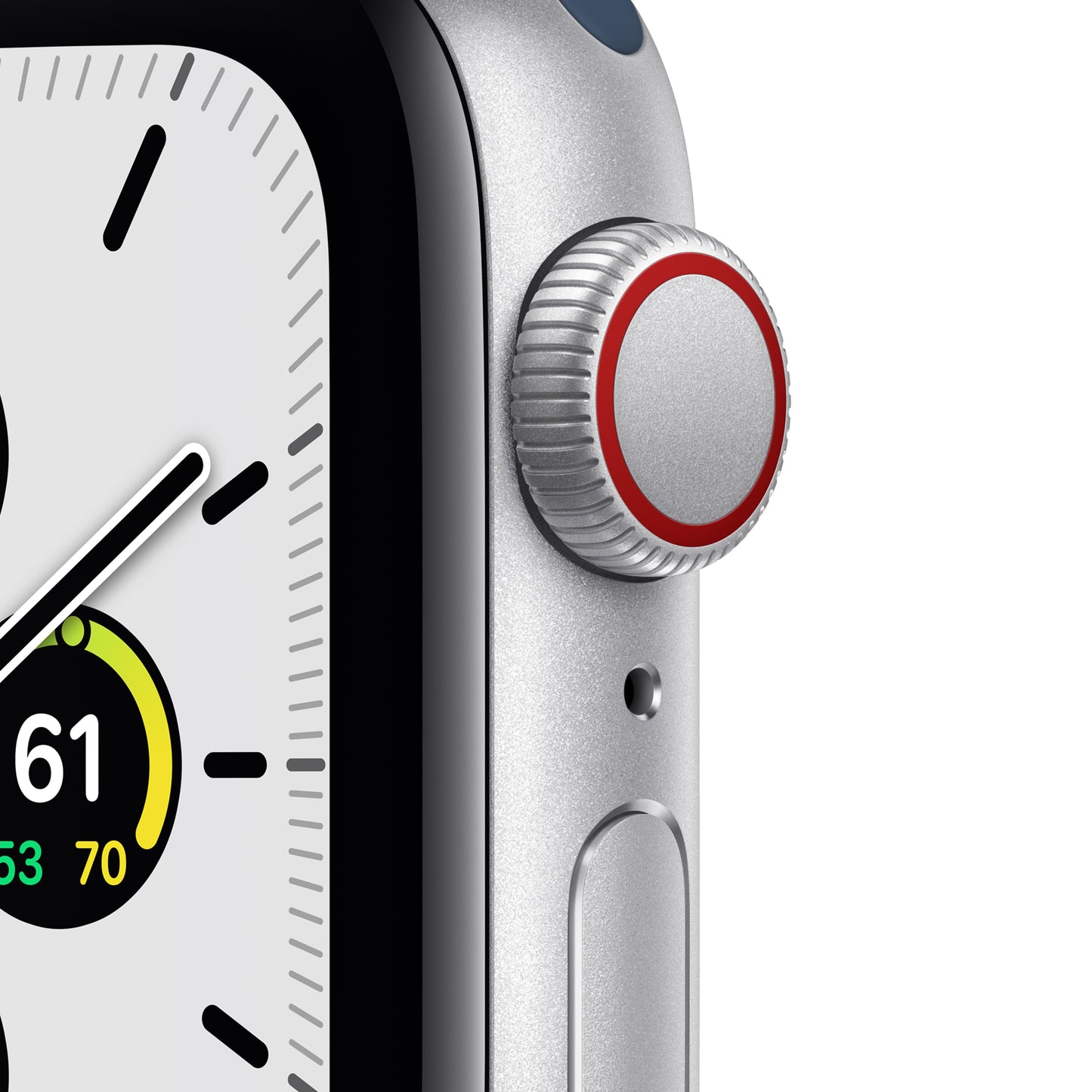 Apple Watch SE GPS + Cellular, caja de aluminio plateado de 40 mm con correa deportiva azul abismo - Estándar