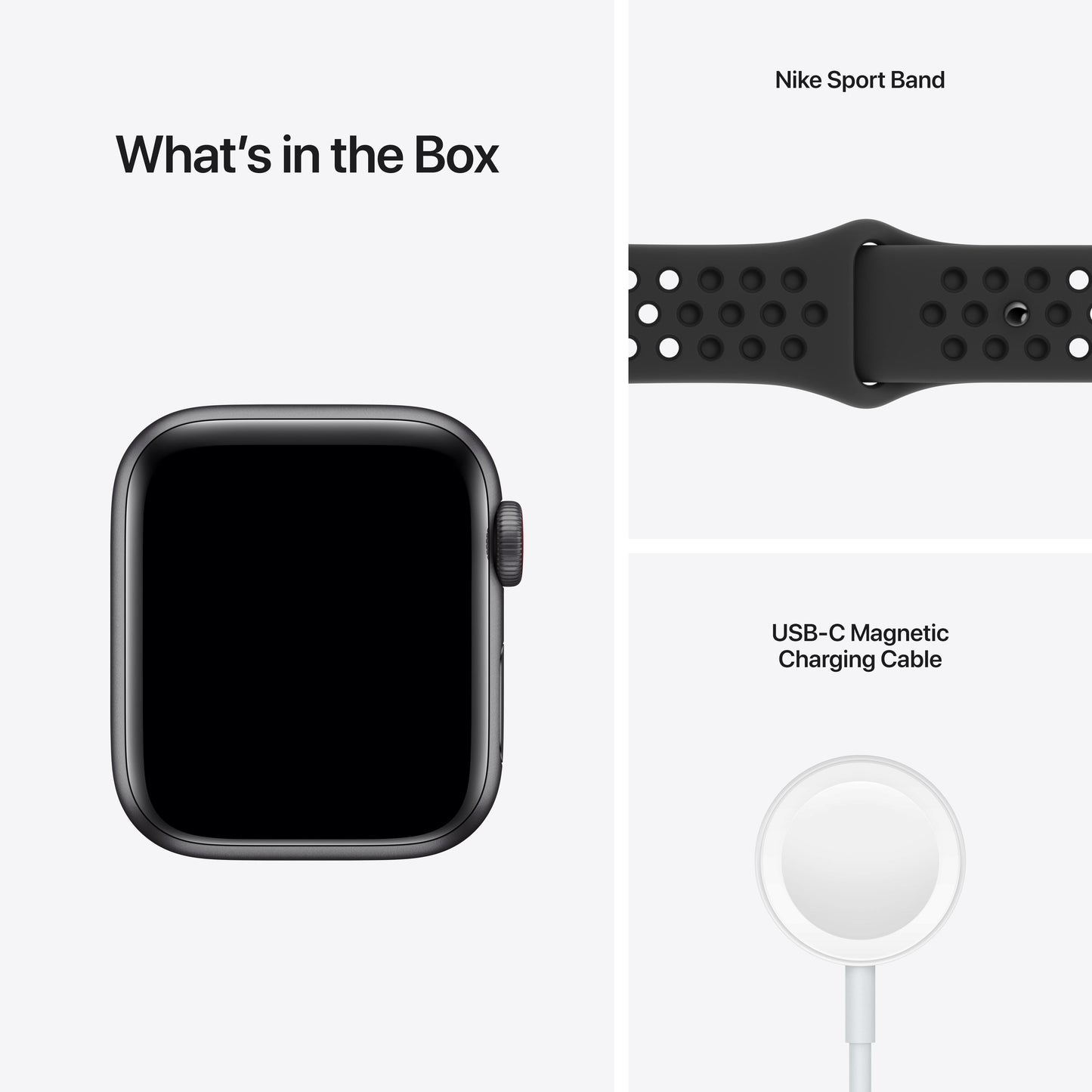 Apple Watch Nike SE GPS + Cellular, 40mm Space Gray Aluminum Case with Anthracite/Black Nike Sport Band - Regular