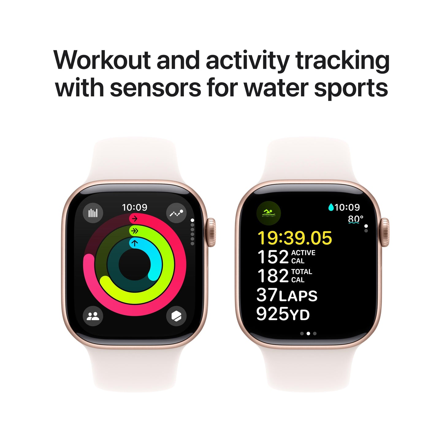 Apple Watch Series 10 GPS 42mm Rose Gold Aluminum Case with Light Blush Sport Band - M/L