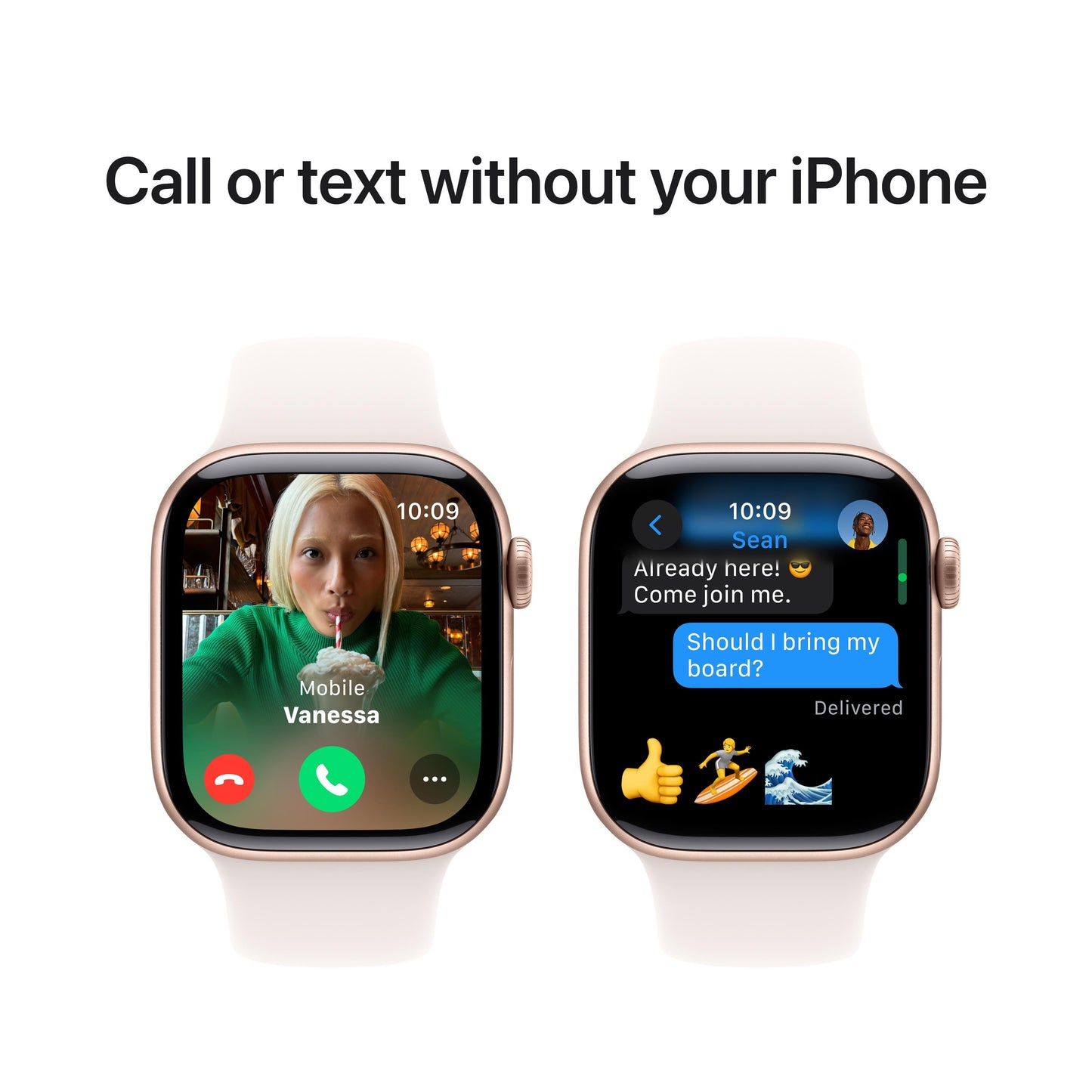 Apple Watch Series 10 GPS de 42 mm con caja de aluminio en oro rosa y correa deportiva en tono rubor claro - Talla S/M