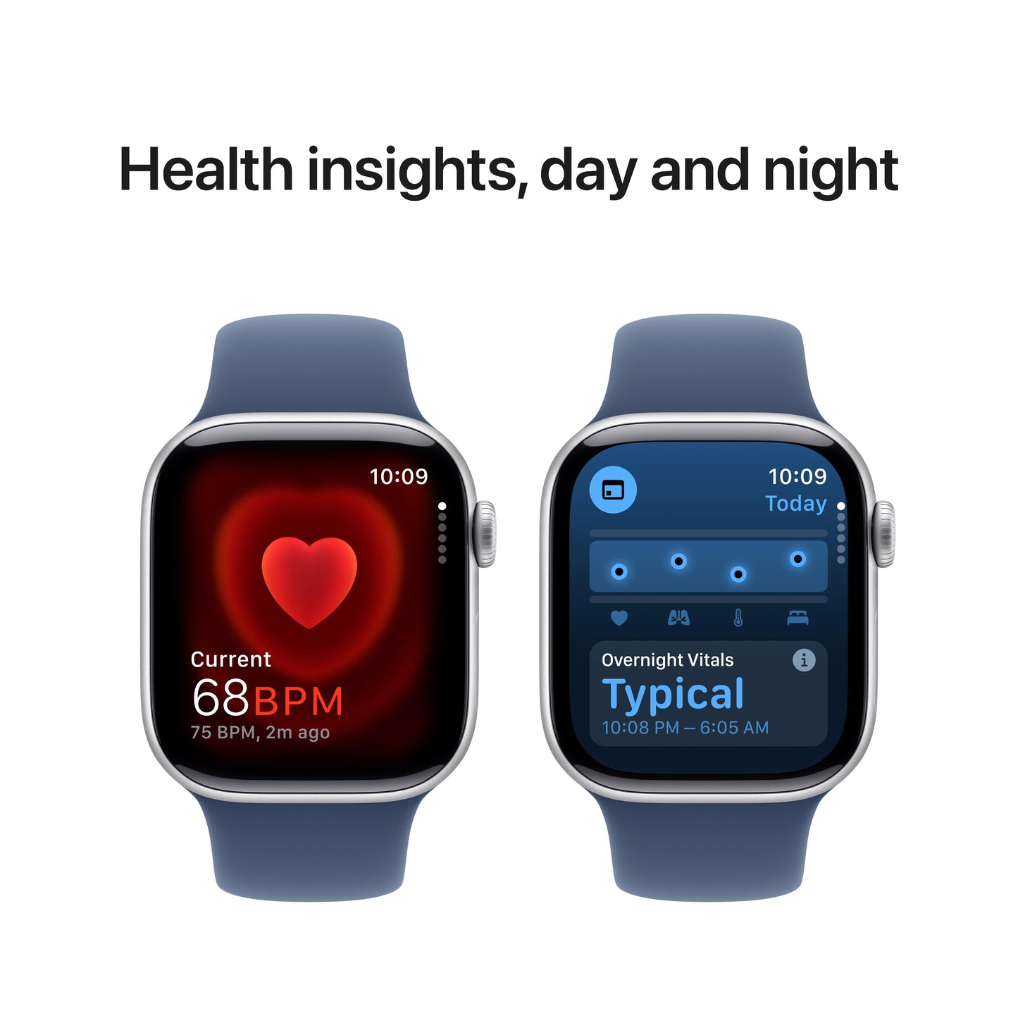 Apple Watch Series 10 GPS 42mm Silver Aluminum Case with Denim Sport Band - S/M