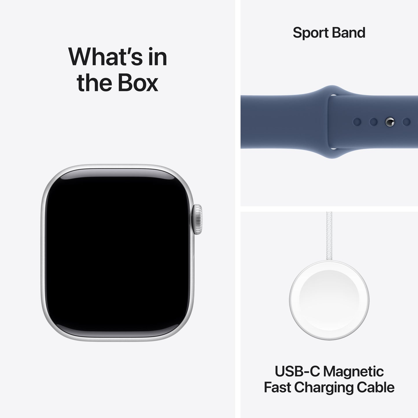 Apple Watch Series 10 GPS 42mm Silver Aluminum Case with Denim Sport Band - M/L