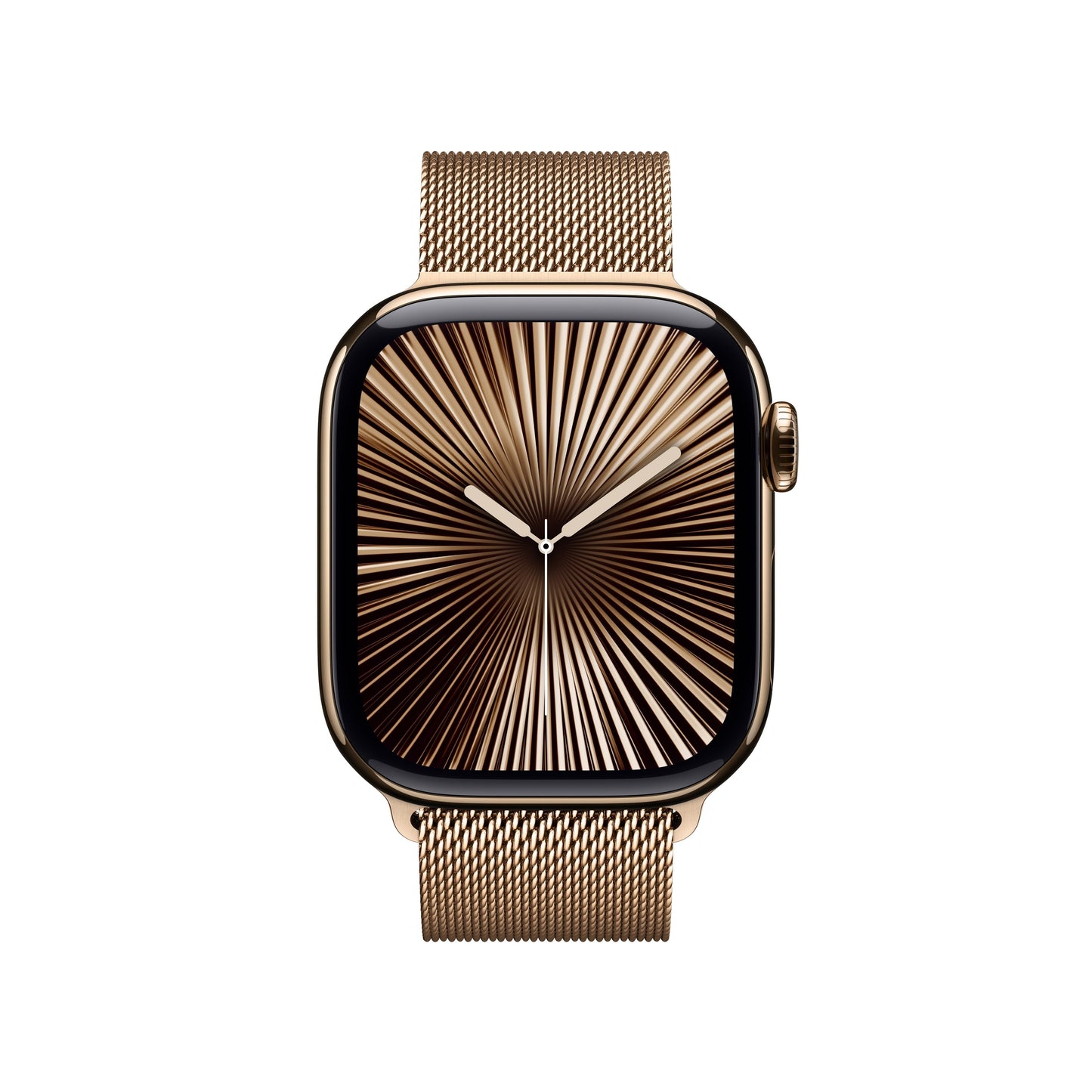 Apple Watch Series 10 GPS + Cellular de 42 mm con caja de titanio dorado y correa milanesa dorada