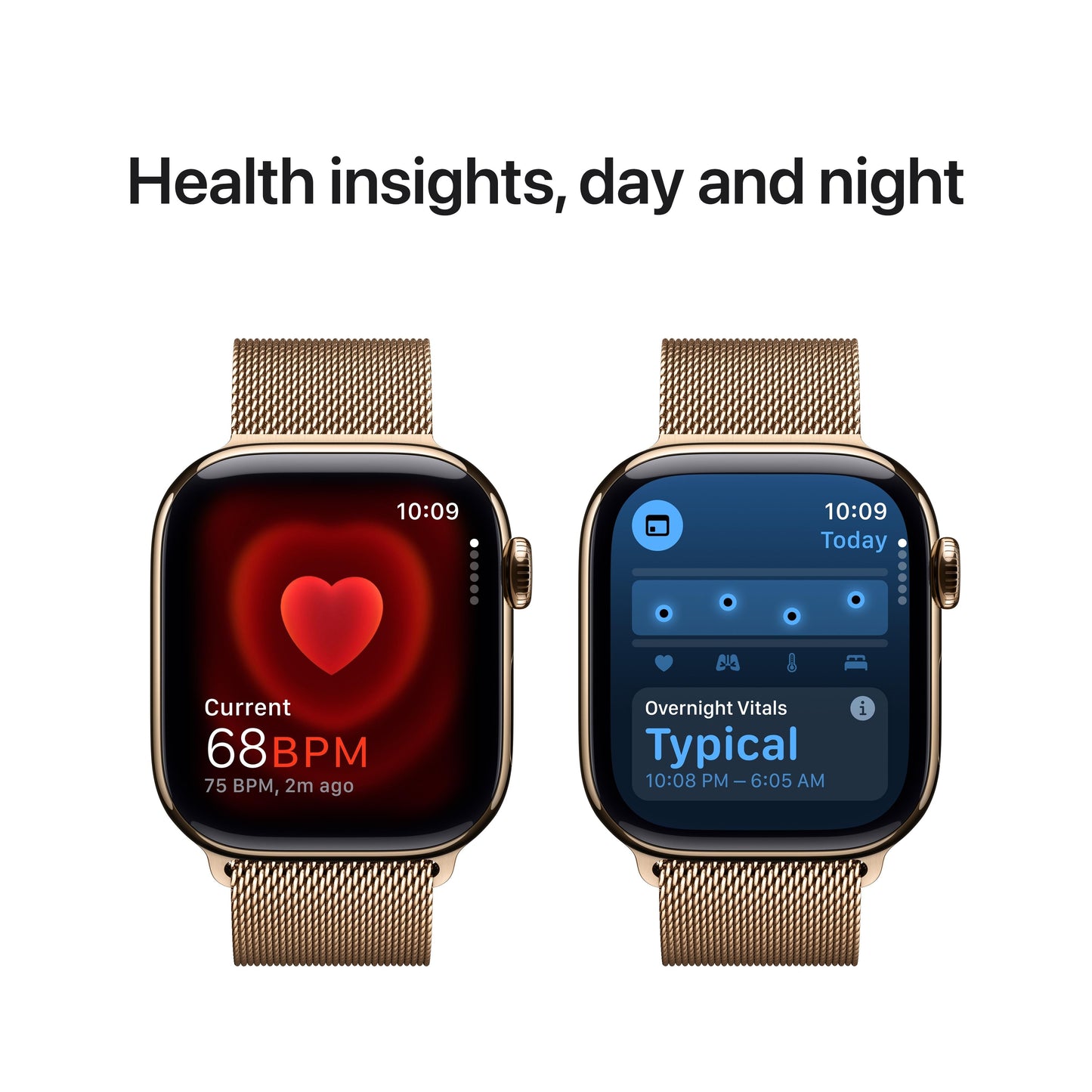 Apple Watch Series 10 GPS + Cellular de 42 mm con caja de titanio dorado y correa milanesa dorada