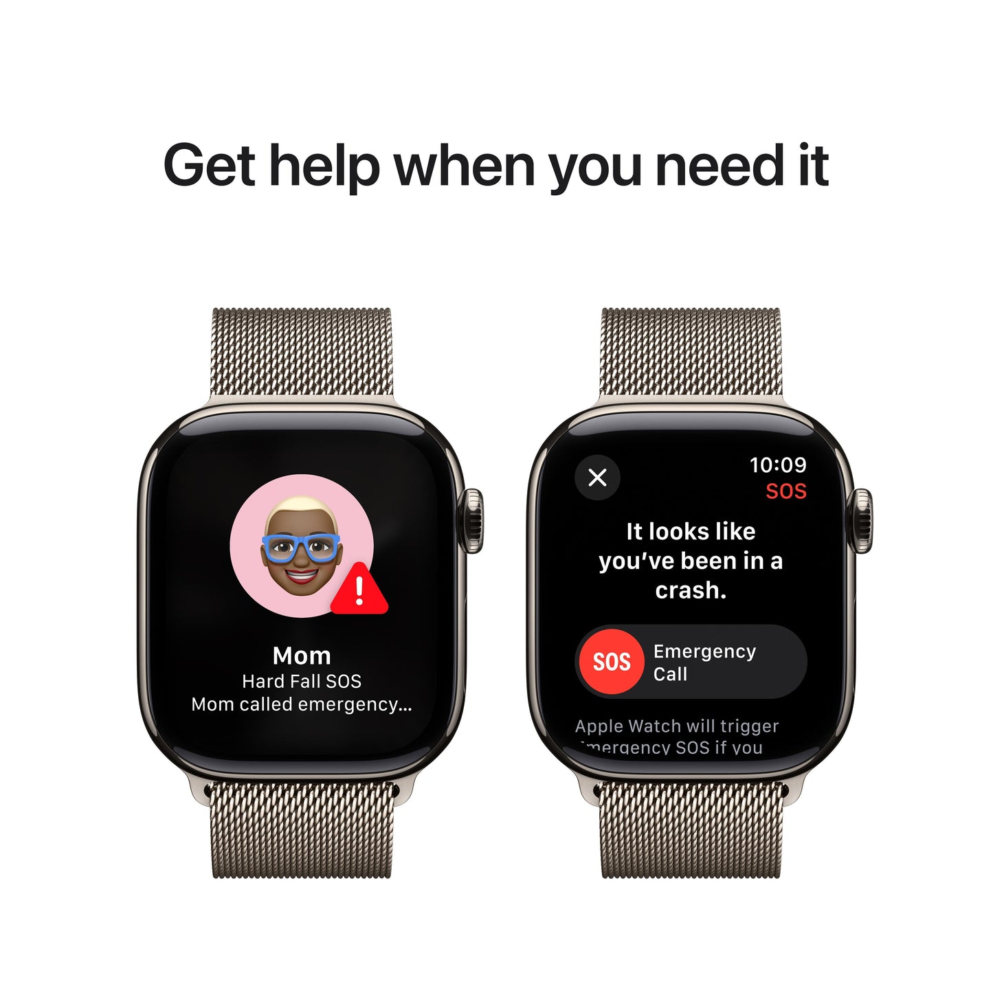 Apple Watch Series 10 GPS + Cellular de 42 mm con caja de titanio natural y correa milanesa natural