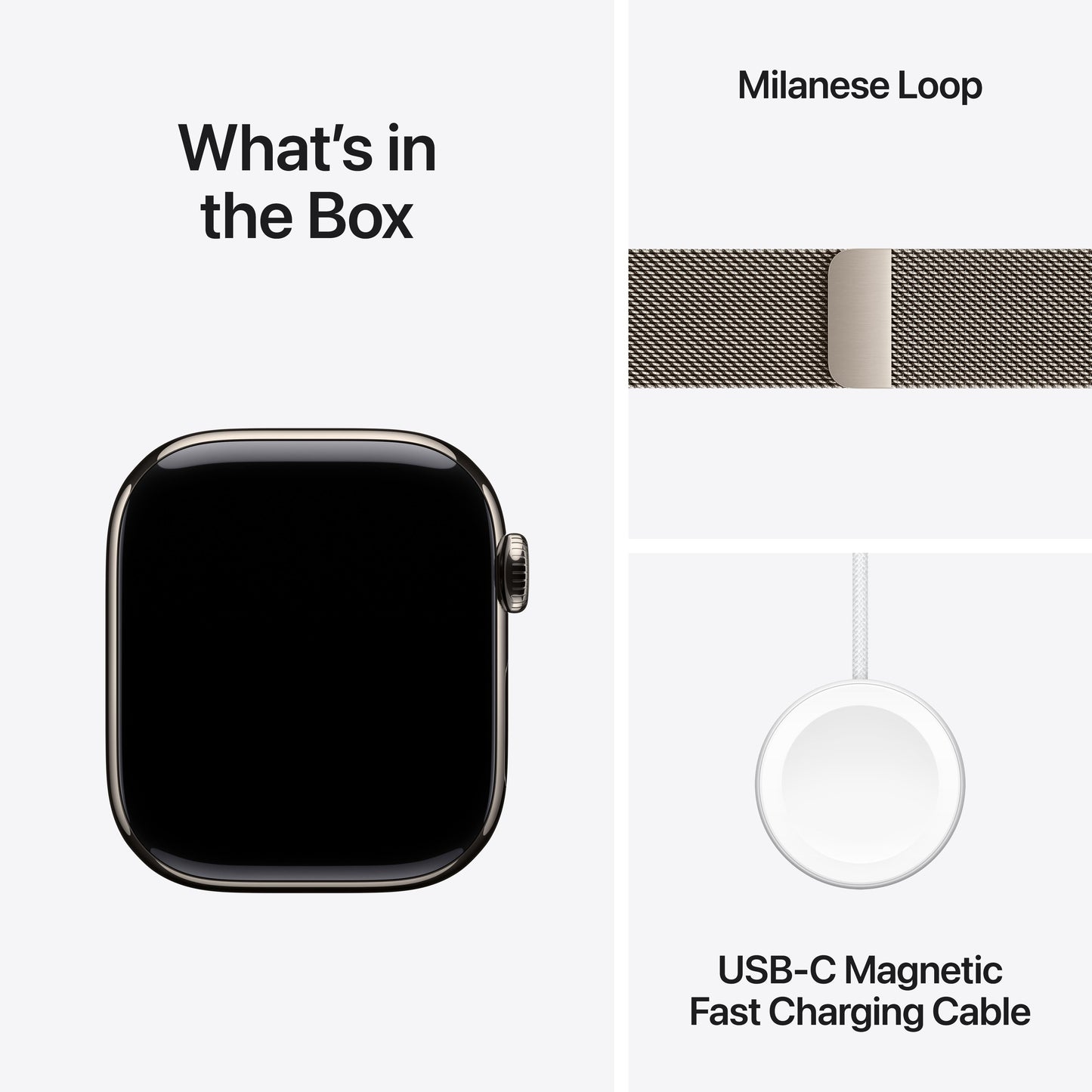 Apple Watch Series 10 GPS + Cellular de 42 mm con caja de titanio natural y correa milanesa natural