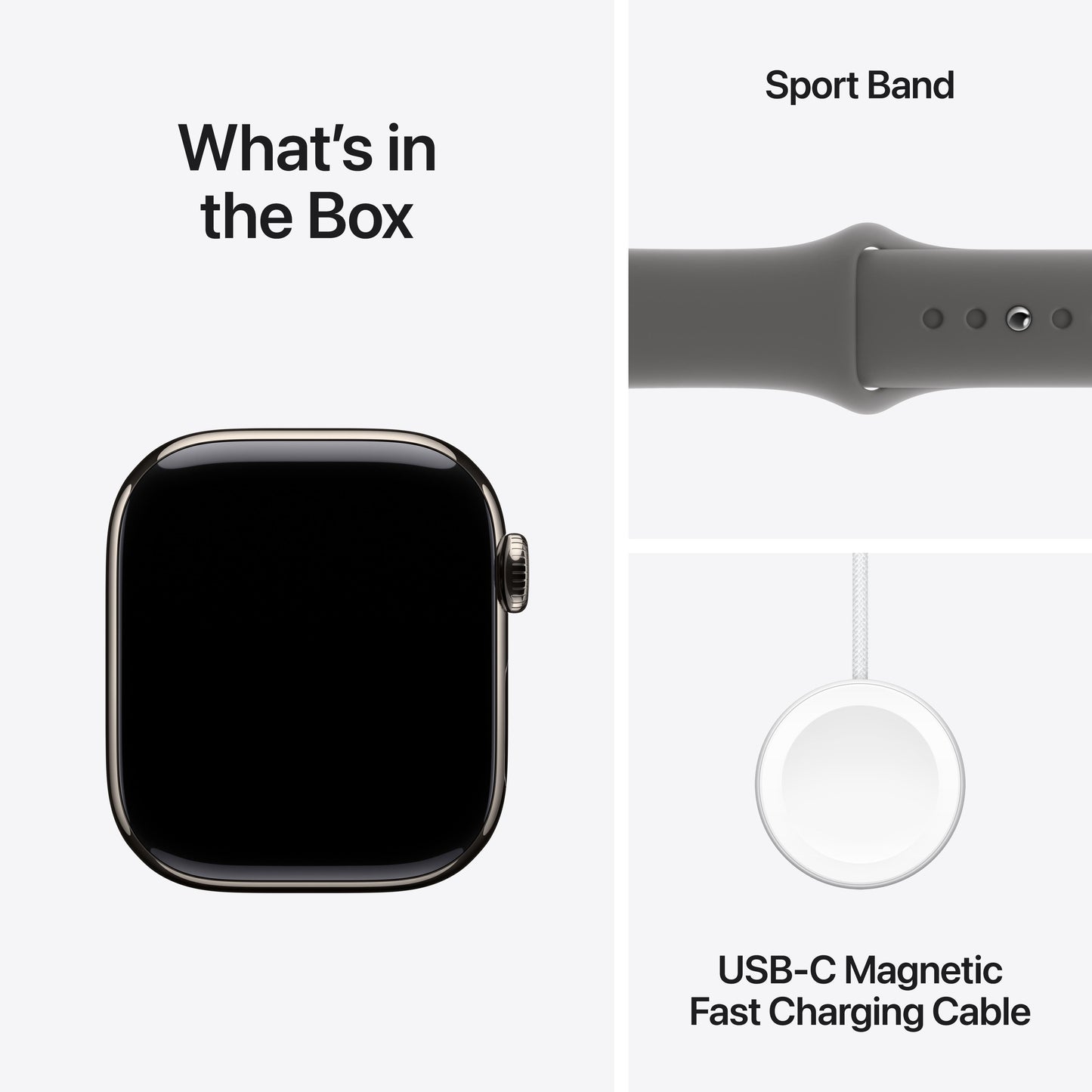 Apple Watch Series 10 GPS + Cellular de 42 mm con caja de titanio natural y correa deportiva gris piedra - S/M