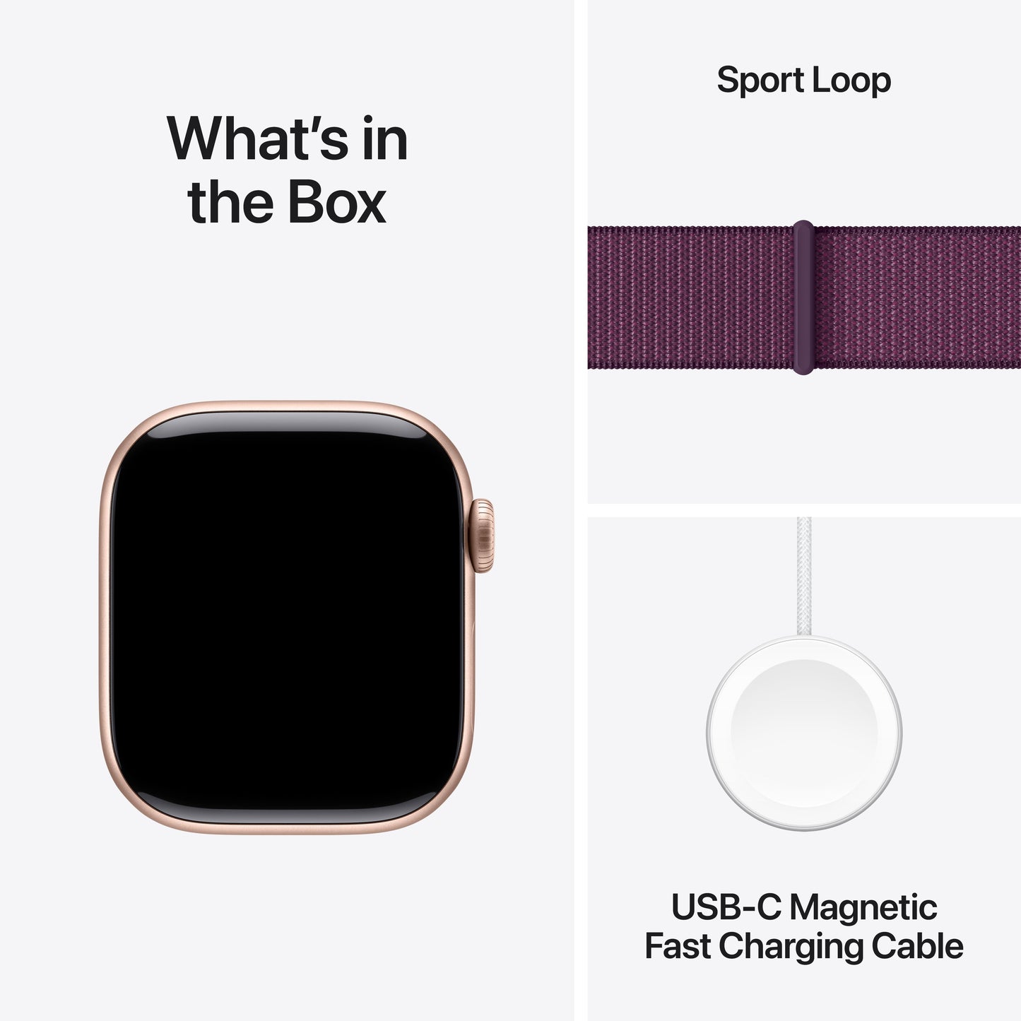 Apple Watch Series 10 GPS + Cellular 42mm Rose Gold Aluminum Case with Plum Sport Loop