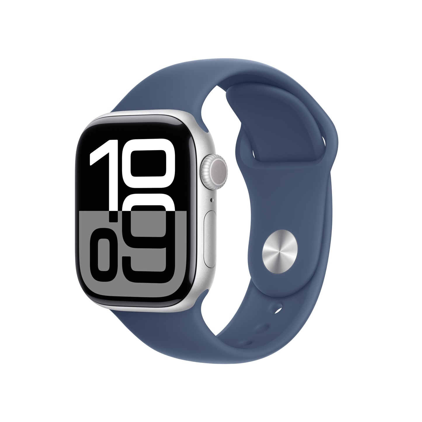 Apple Watch Series 10 GPS + Cellular de 42 mm con caja de aluminio plateada y correa deportiva vaquera (talla M/L)