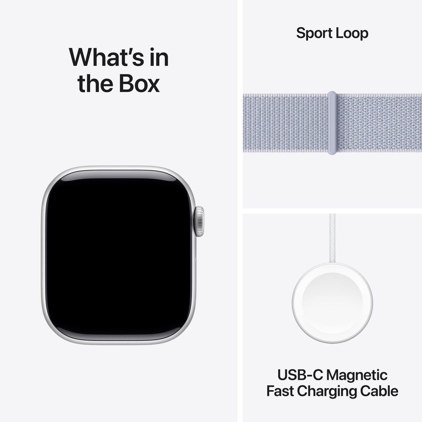 Apple Watch Series 10 GPS + Cellular 42mm Silver Aluminum Case with Blue Cloud Sport Loop
