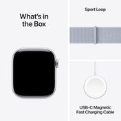 Apple Watch Series 10 GPS + Cellular 42mm Silver Aluminum Case with Blue Cloud Sport Loop