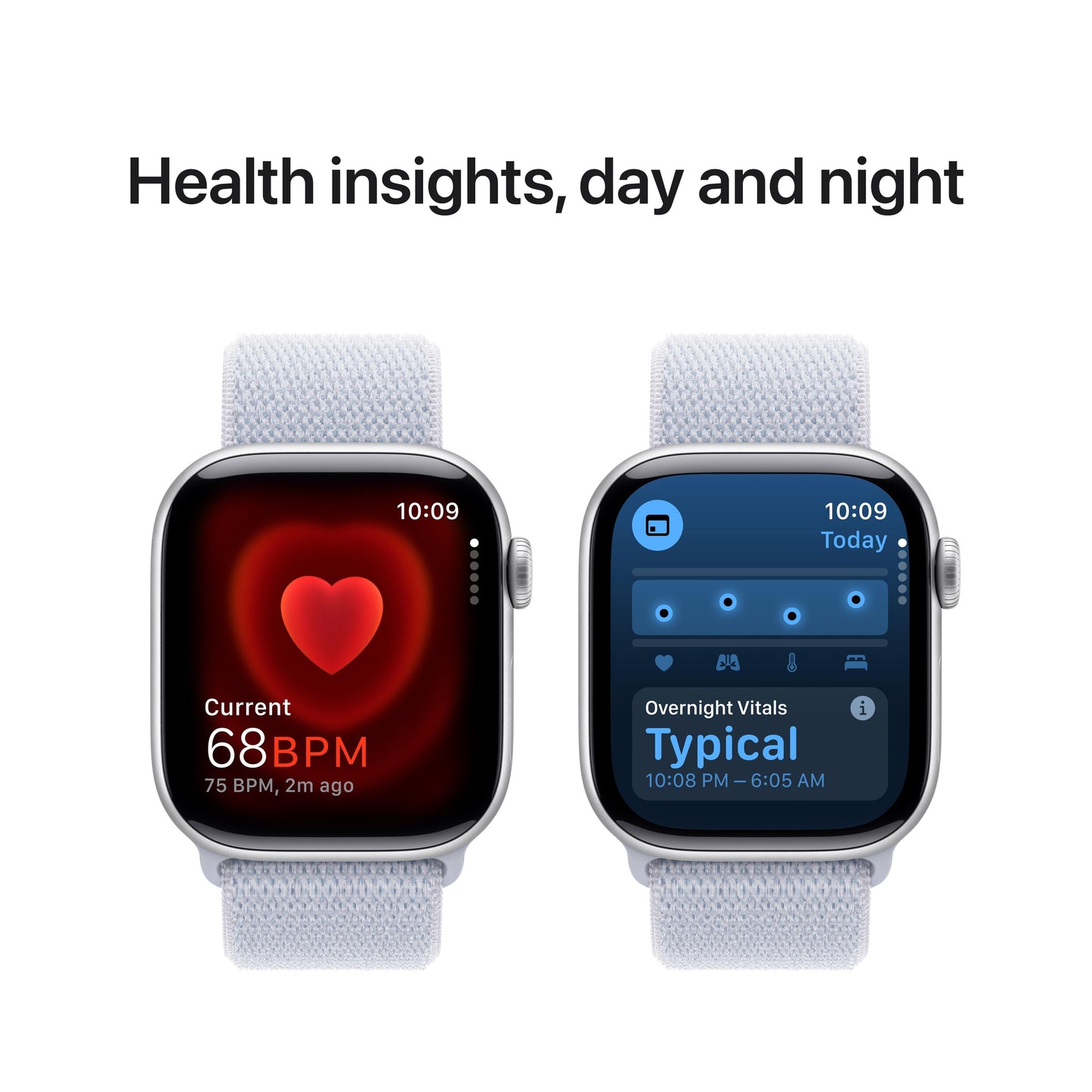 Apple Watch Series 10 GPS + Cellular 42mm Silver Aluminum Case with Blue Cloud Sport Loop