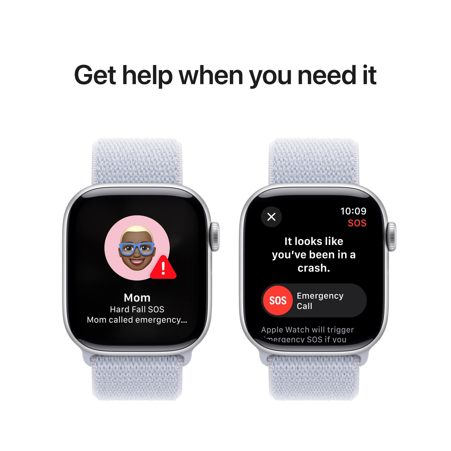 Apple Watch Series 10 GPS + Cellular 42mm Silver Aluminum Case with Blue Cloud Sport Loop
