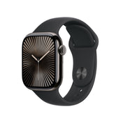 Apple Watch Series 10 GPS + Cellular de 42 mm con caja de titanio color pizarra y correa deportiva negra - M/L