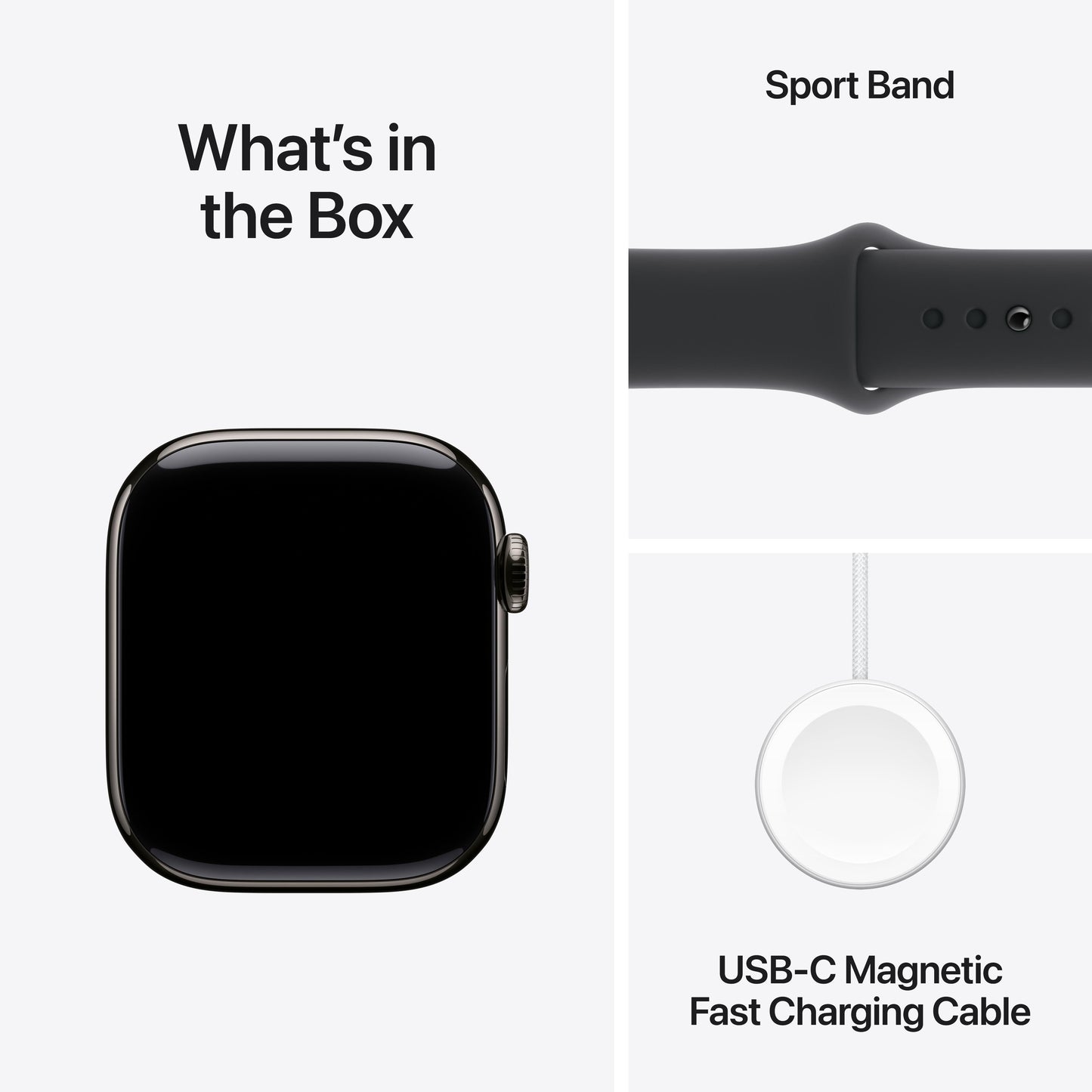 Apple Watch Series 10 GPS + Cellular de 42 mm con caja de titanio color pizarra y correa deportiva negra - M/L