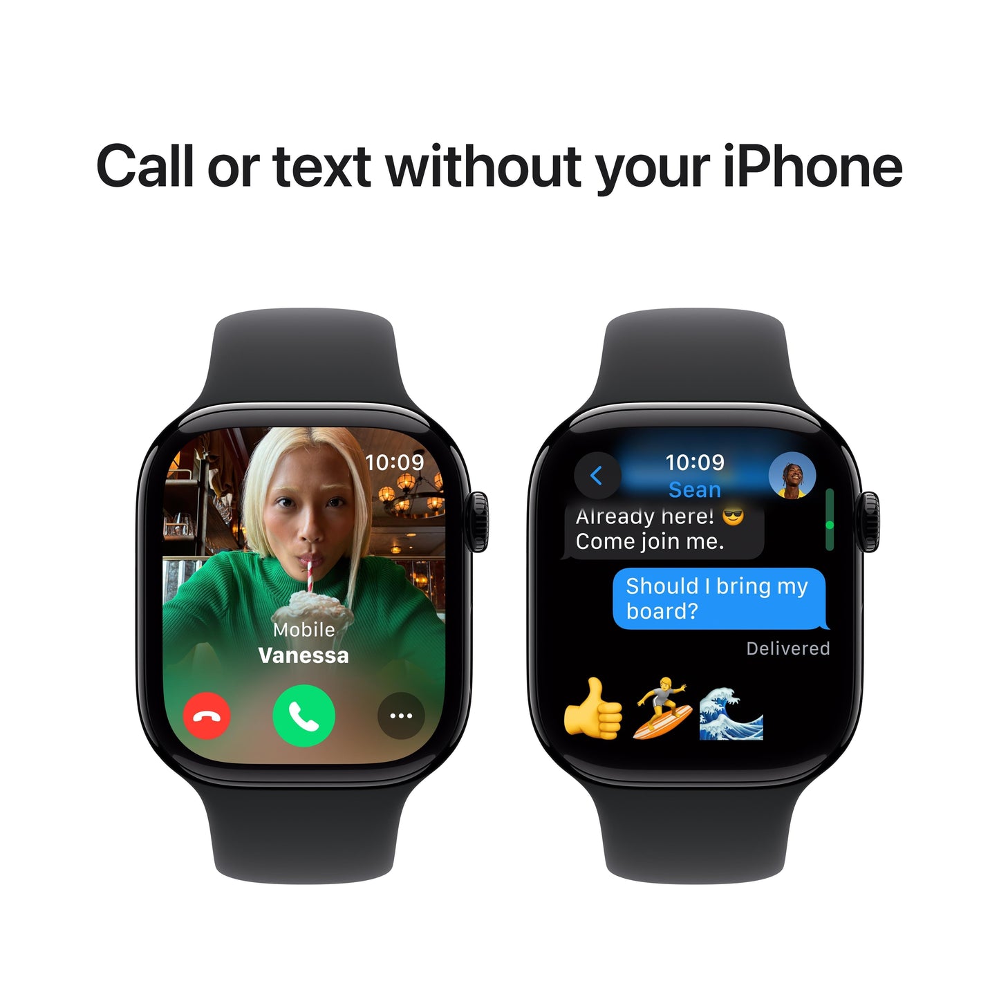 Apple Watch Series 10 GPS de 46 mm con caja de aluminio negro azabache y correa deportiva negra (talla M/L)