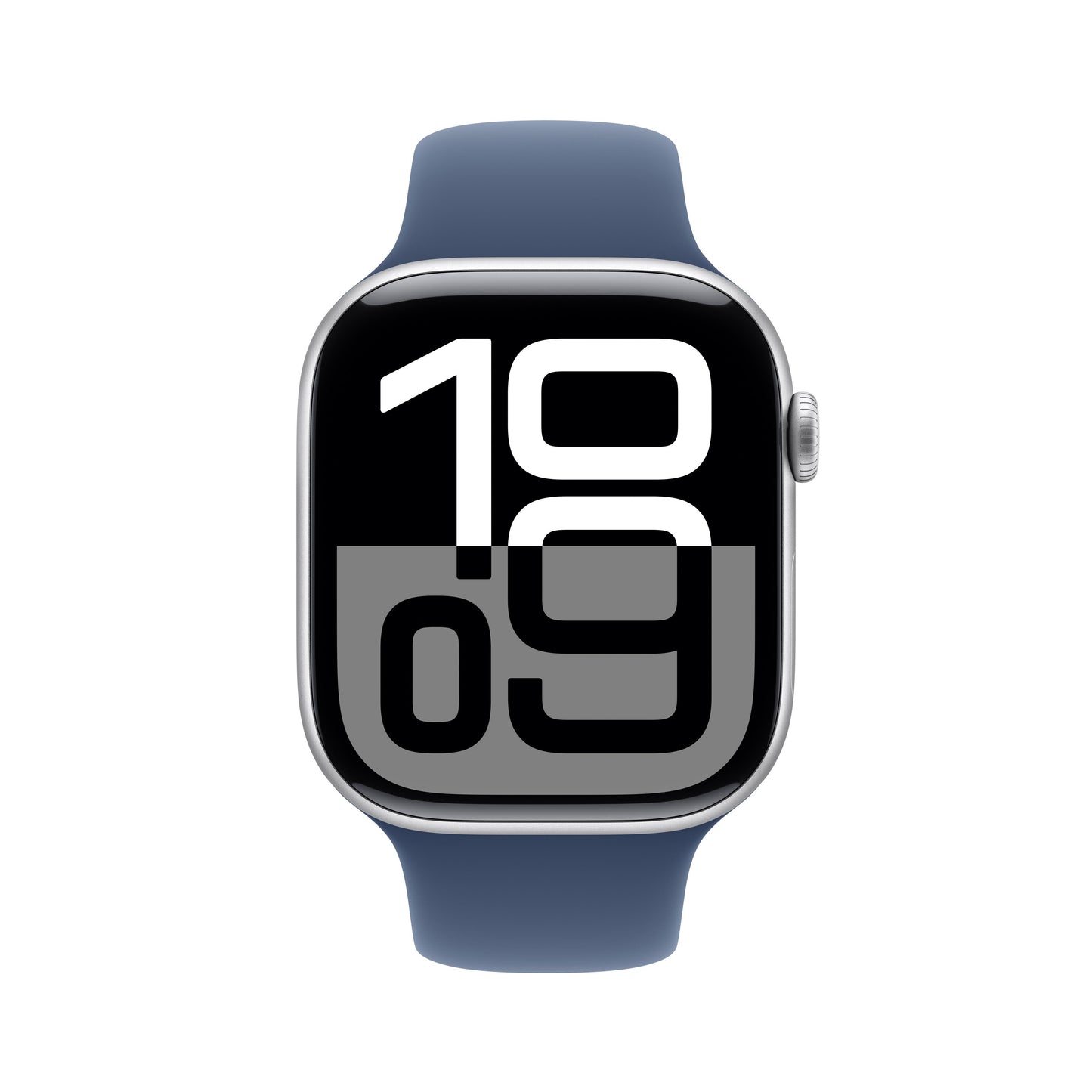 Apple Watch Series 10 GPS de 46 mm con caja de aluminio plateada y correa deportiva vaquera (talla S/M)
