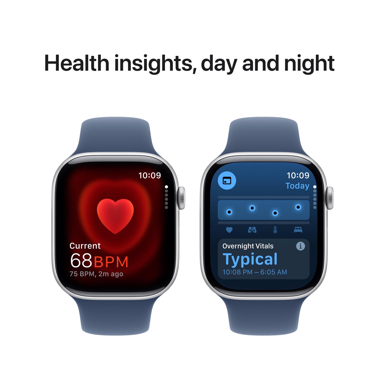 Apple Watch Series 10 GPS 46mm Silver Aluminum Case with Denim Sport Band - M/L
