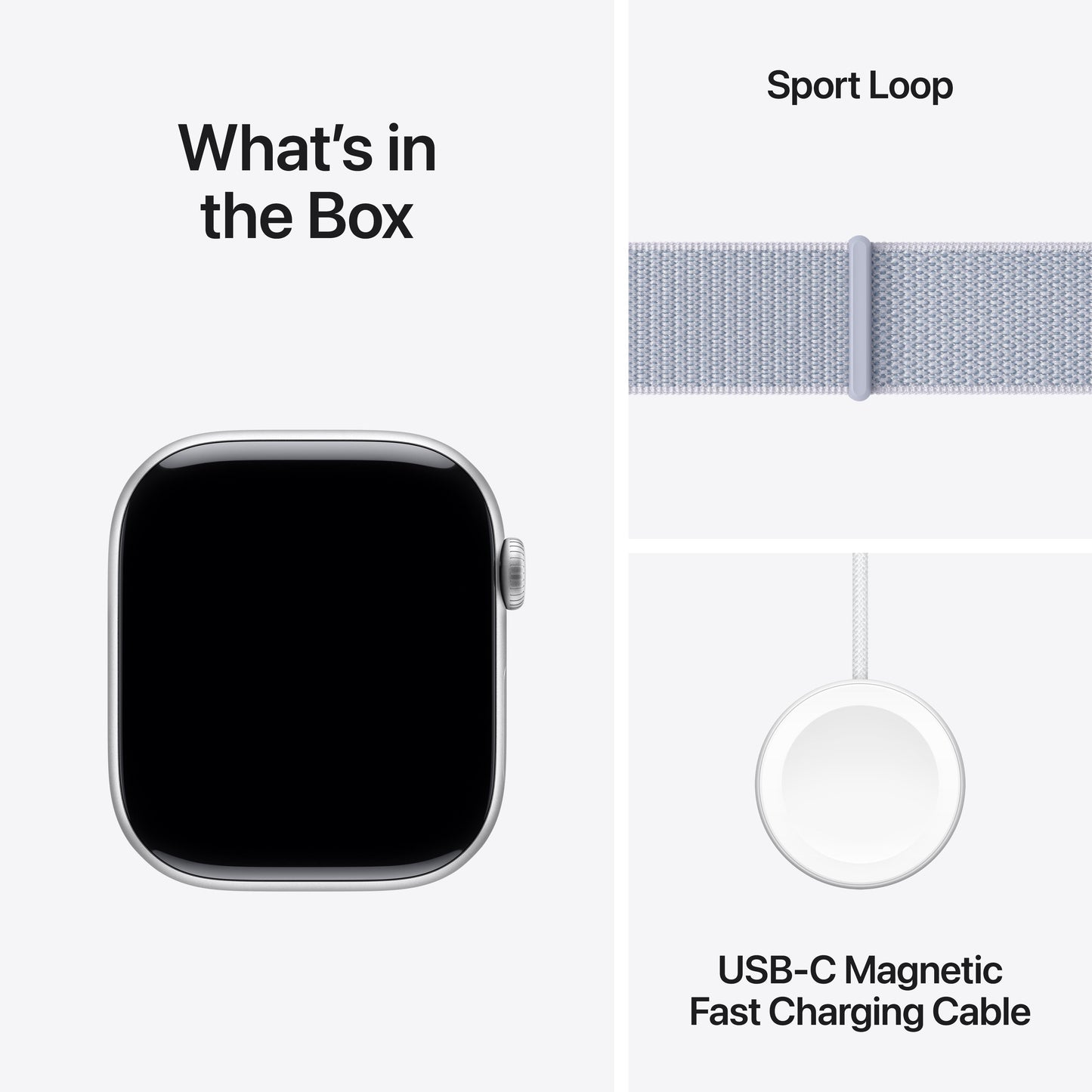 Apple Watch Series 10 GPS 46mm Silver Aluminum Case with Blue Cloud Sport Loop