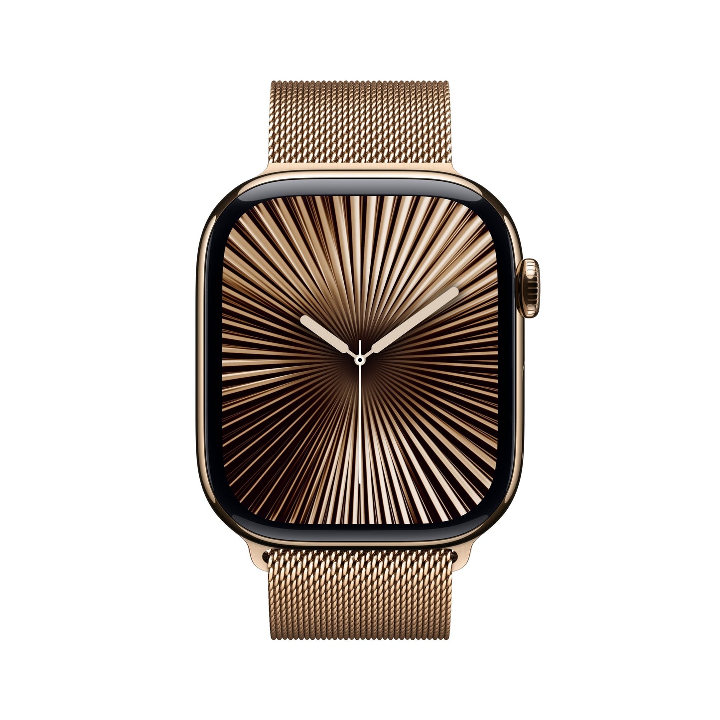 Apple Watch Series 10 GPS + Cellular de 46 mm con caja de titanio dorado y correa milanesa dorada - M/L