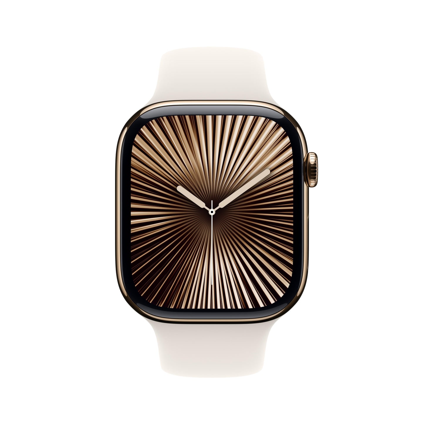 Apple Watch Series 10 GPS + Cellular de 46 mm con caja de titanio dorado y correa deportiva Starlight - M/L