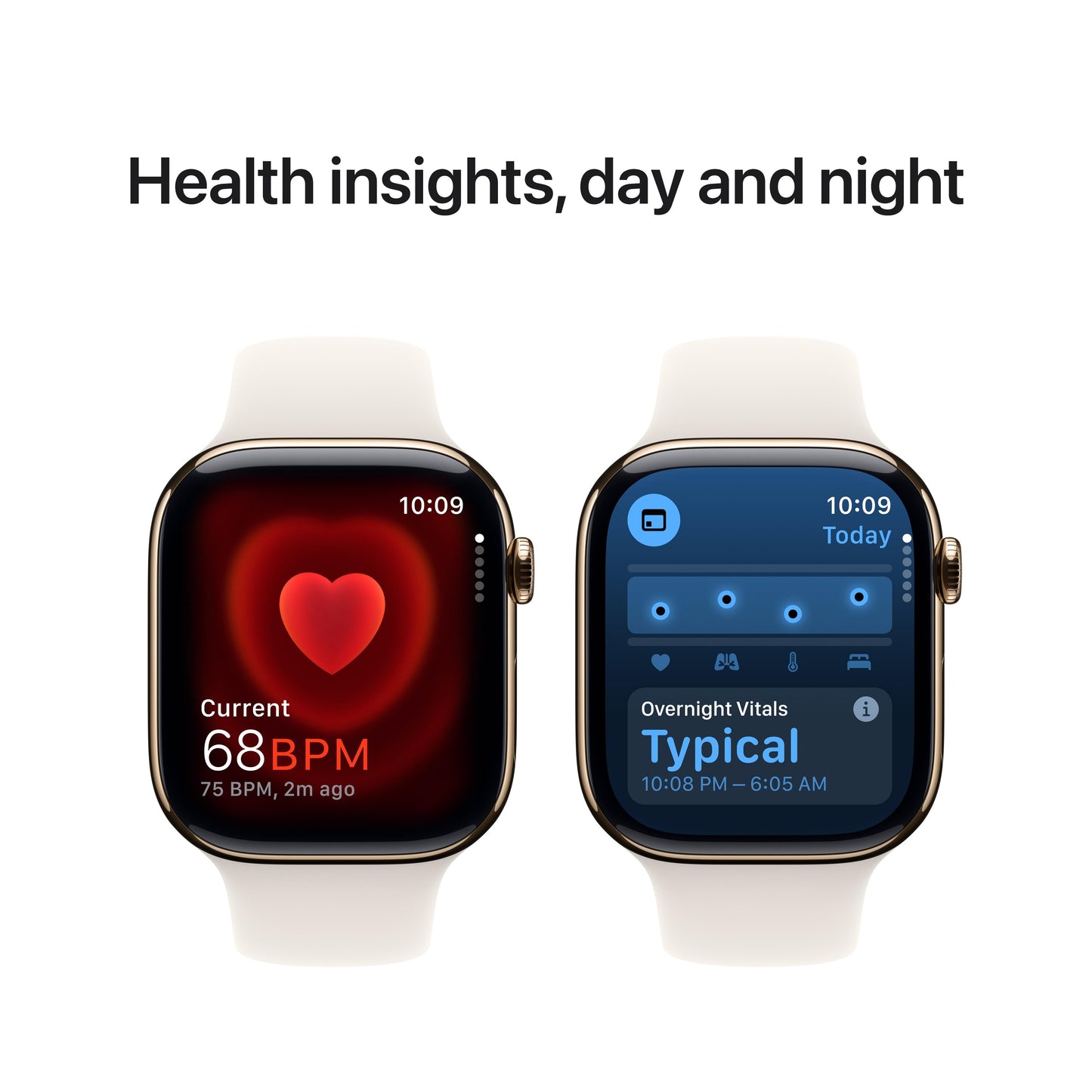 Apple Watch Series 10 GPS + Cellular de 46 mm con caja de titanio dorado y correa deportiva Starlight - M/L