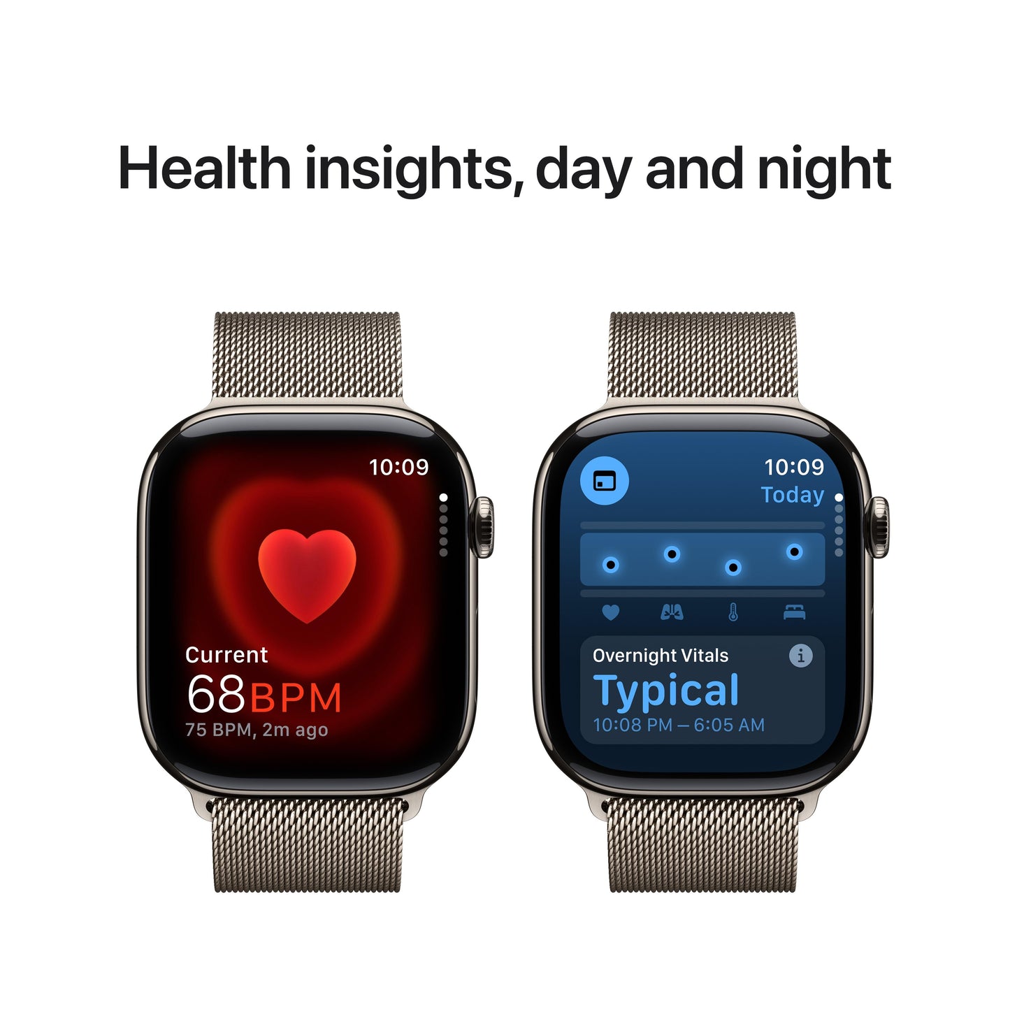 Apple Watch Series 10 GPS + Cellular de 46 mm con caja de titanio natural y correa milanesa natural - S/M
